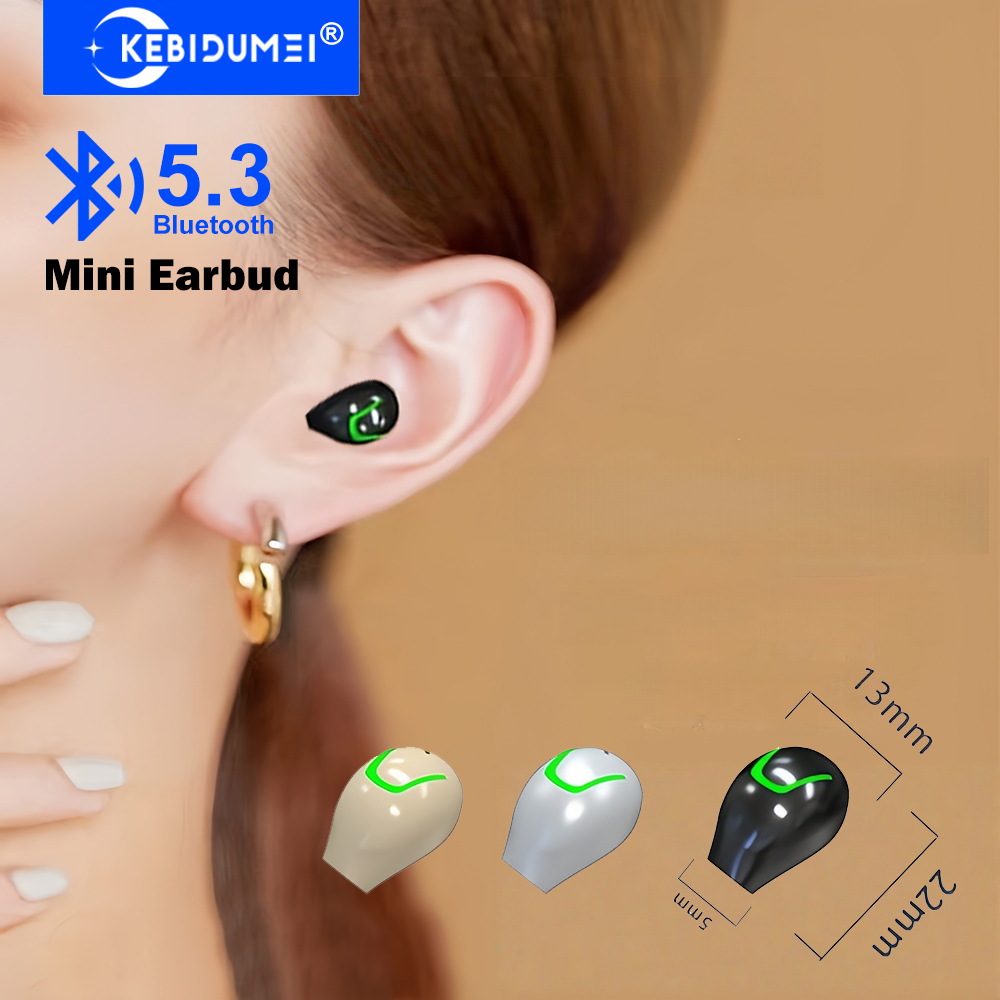 Tws Earbuds Bluetooth 5.3 - KEBIDUMEI In-Ear-Bluetooth-5.3-Kopfhörer, Mini-unsichtbares Headset, TWS, kabelloser