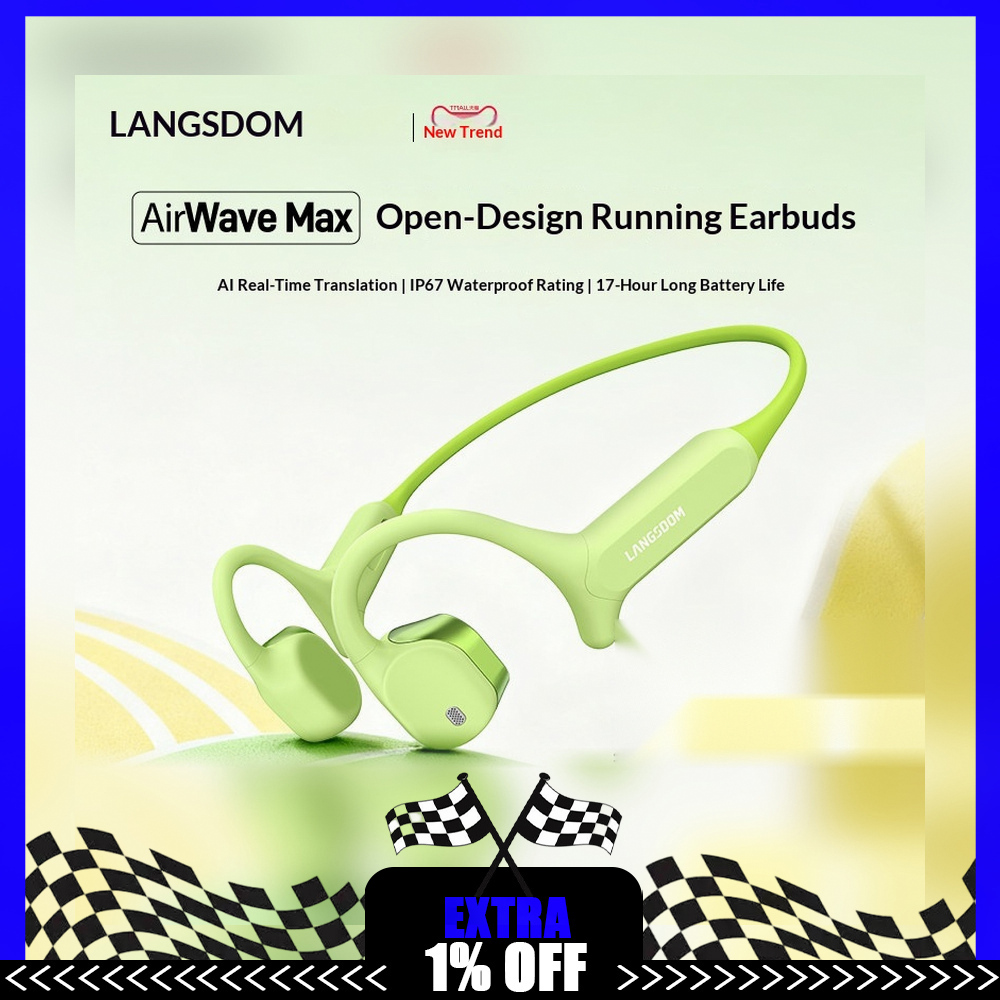 Bone Conduction Running Headphones - LANGSDOM AirWave Max Open-Ear Bluetooth-Kopfhörer Kabellose