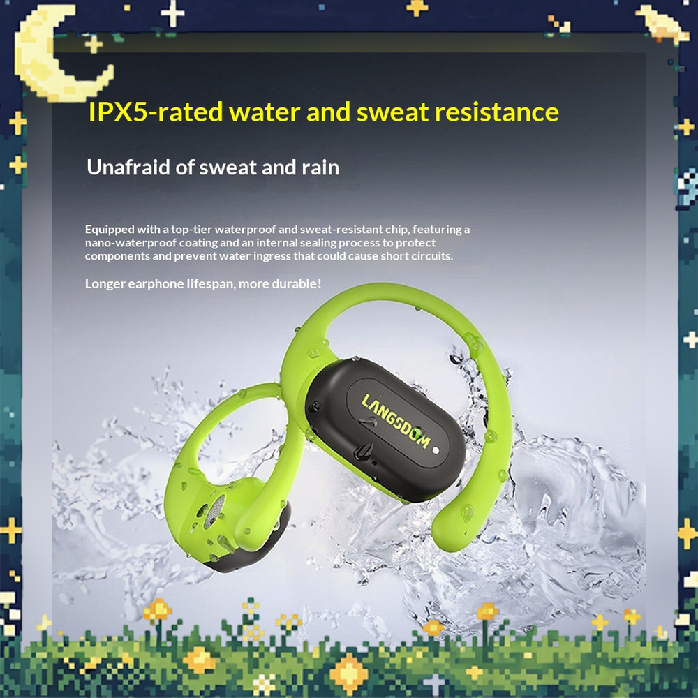 Bone Conduction Running Headphones - LANGSDOM TS17 Open-Ear Bluetooth-Kopfhörer, kabellose Sport-Ohrhörer