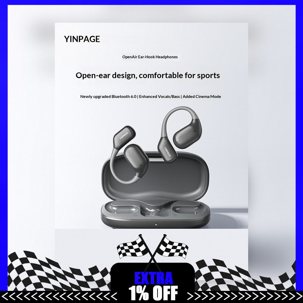 Bone Conduction Running Headphones - YINPAGE OPENAIR Open-Ear Bluetooth-Kopfhörer Kabellose Ohrbügel-Sportkopfhörer