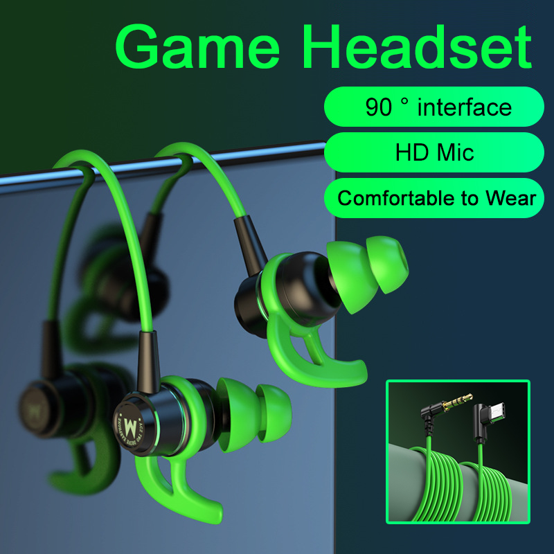 Type C Wired Earphones With Mic - Gaming-Headsets HiFi In-Ear 90-Grad-Winkelstecker Typ C