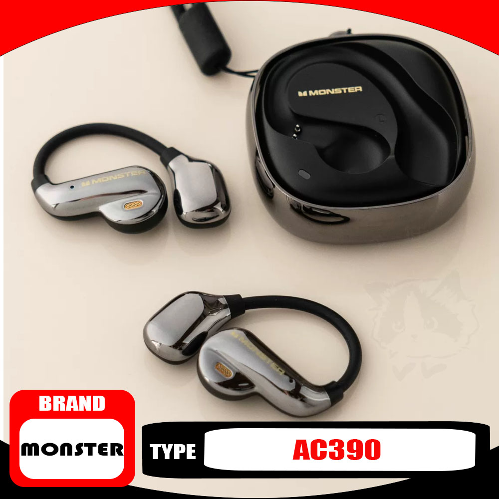 Open Ear Air Conduction Headphones - Monster AC390 Open-Ear-Haken-Bluetooth-Kopfhörer DNC Geräuschunterdrückung Kabellose