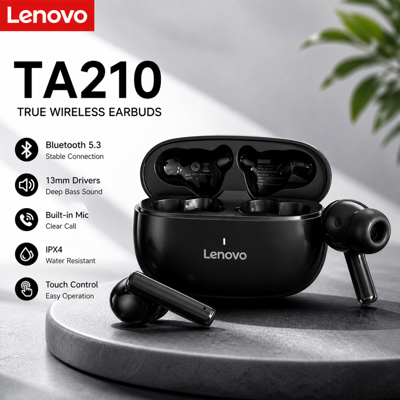 Type C Wired Earphones With Mic - Neue Lenovo TA210 Bluetooth-Kopfhörer mit integriertem