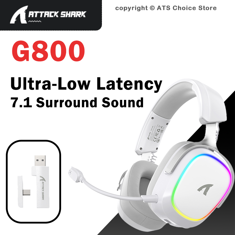 Gaming Headset With Mic Rgb - ATTACK SHARK G800 Kabelloses Gaming-Headset 7.1