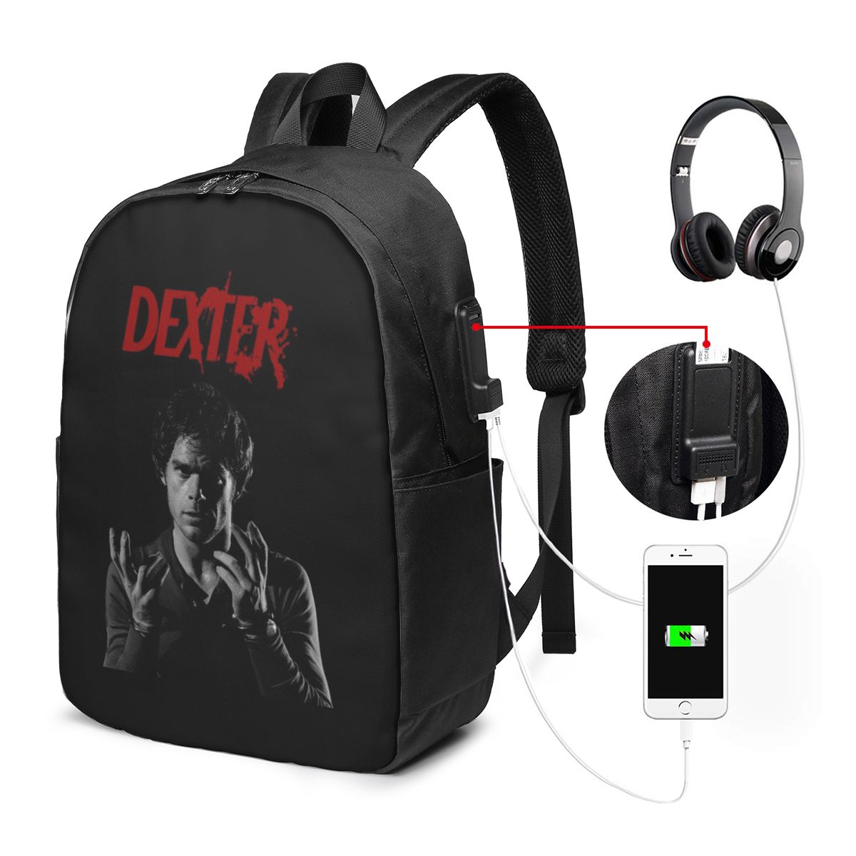 Laptops - Movie Dexter Morgan Rucksack, Reisetasche für