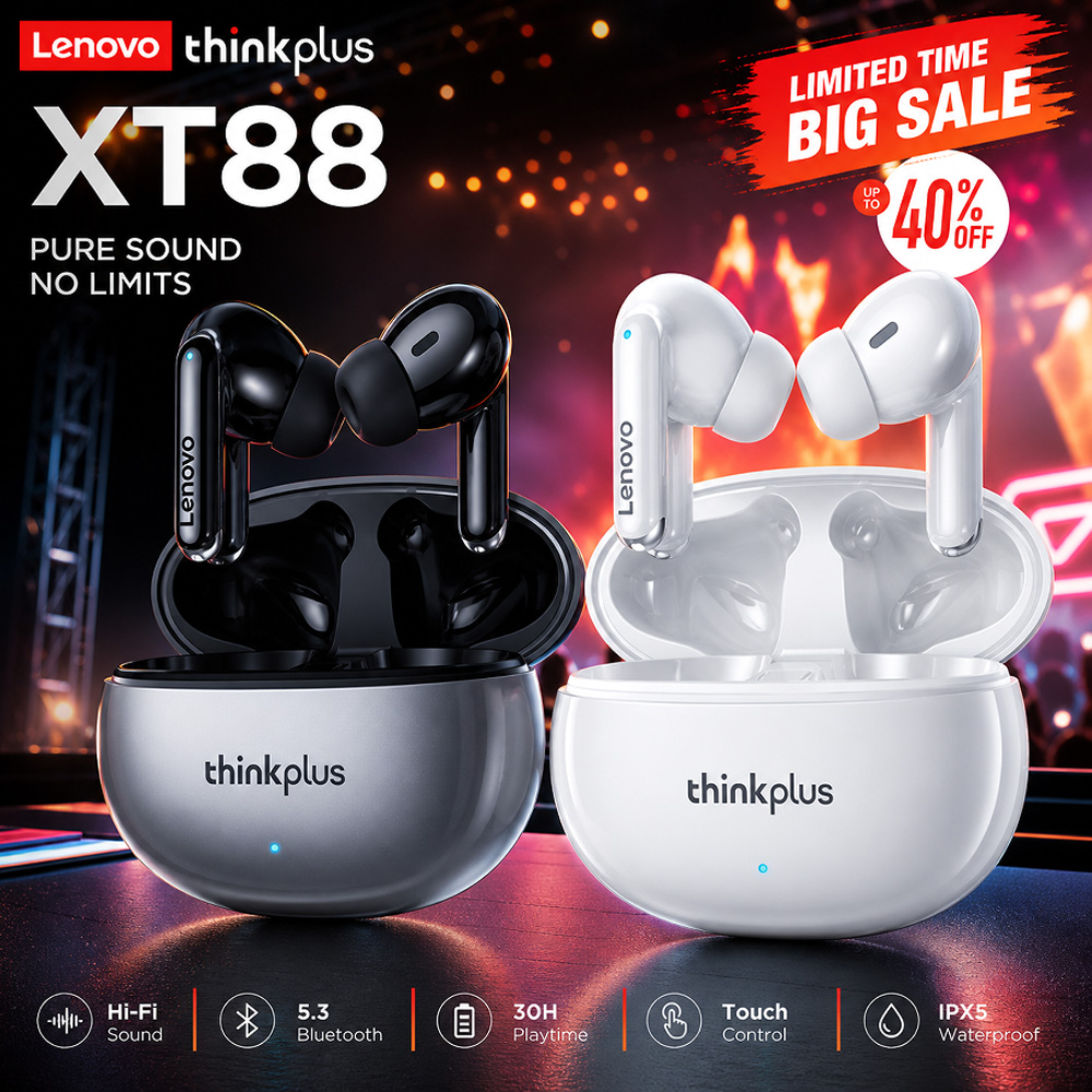 Lenovo XT88 TWS Kabellose Kopf – Tws Earbuds Bluetooth 5.3 Bewertung und Preis